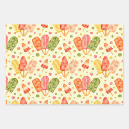 Hoja De Papel De Regalo Coloridas Popsias de acuarela