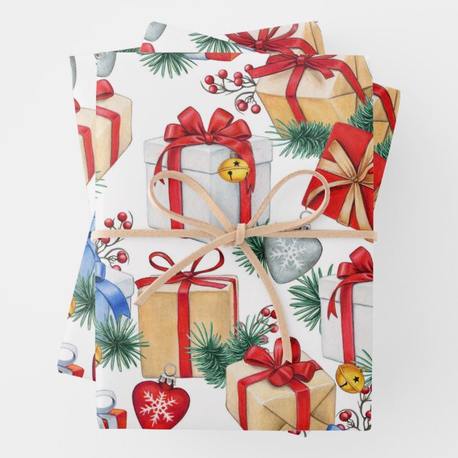 Hoja De Papel De Regalo Coloridas presentaciones navideñas (In situ)