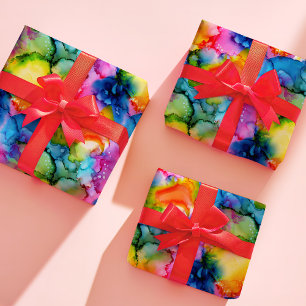 Hoja De Papel De Regalo Colorido Arcoiris Abstract Tie Dye