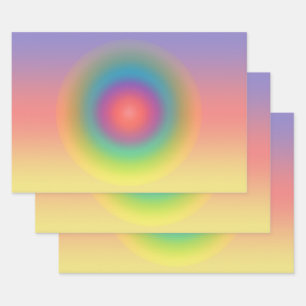 Hoja De Papel De Regalo Colorido espacio de círculo concéntrico arcoiris