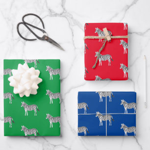 Hoja De Papel De Regalo Colorido lindo Zebras Animal Print Bold Bright