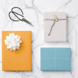 Hoja De Papel De Regalo Colorido Moderno Naranja Beige Azul Cielo Color Só