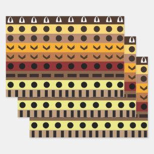 Hoja De Papel De Regalo Colorido patrón de arte de decoración tribal