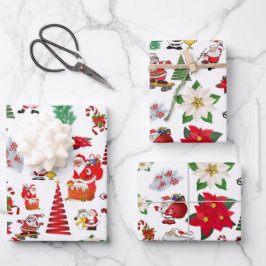Hoja De Papel De Regalo Coloridos Navidades Personalizados Símbolos