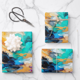 Hoja De Papel De Regalo Colors and Gold