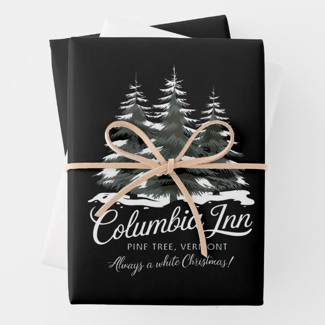Hoja De Papel De Regalo Columbia Inn Pine Tree Vermont A White Navidades (In situ)