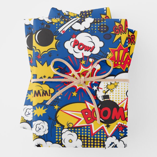 Hoja De Papel De Regalo Comic Pattern  (In situ)