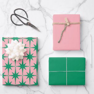 Hoja De Papel De Regalo Comienza la era atómica de 50 años - verde y rosa