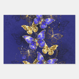 Hoja De Papel De Regalo Composición con mariposas de zafiro