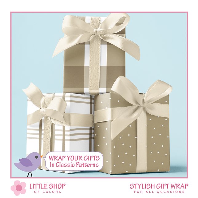 Hoja De Papel De Regalo Comprobación clásica de búfalo beige y blanco (Subido por el creador)