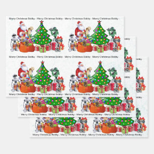 Hoja De Papel De Regalo Comprobación de Santa para ROBOTS agregar el nombr