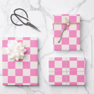 Hoja De Papel De Regalo Comprobación rosa, Patrón de tablero de cheques, r