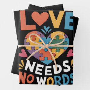 Hoja De Papel De Regalo Conciencia sobre el Autismo El Amor No Necesita Pa