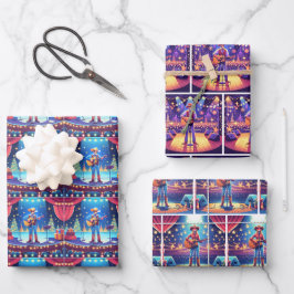 Hoja De Papel De Regalo Concierto de Navidades de países masculinos y feme