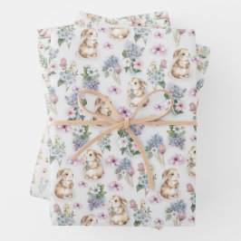 HOJA DE PAPEL DE REGALO CONEJITOS ADORABLES PASCUA 