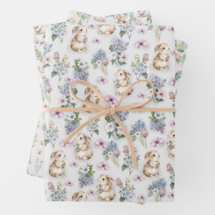 HOJA DE PAPEL DE REGALO CONEJITOS ADORABLES PASCUA 