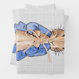 Hoja De Papel De Regalo Conejo clásico con chaqueta azul