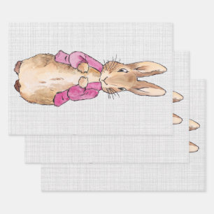 Hoja De Papel De Regalo Conejo clásico con chaqueta rosa