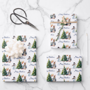 Hoja De Papel De Regalo Conejo clásico de Navidad