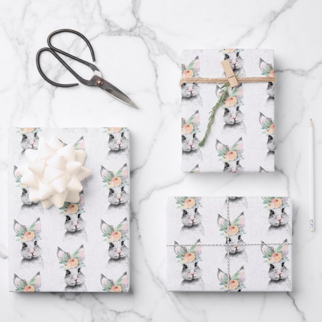 Hoja De Papel De Regalo Conejo de Pascua (Anverso)