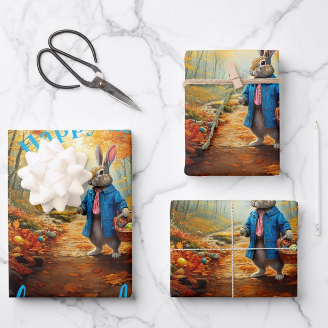 Hoja De Papel De Regalo Conejo de Pascua  (Anverso)
