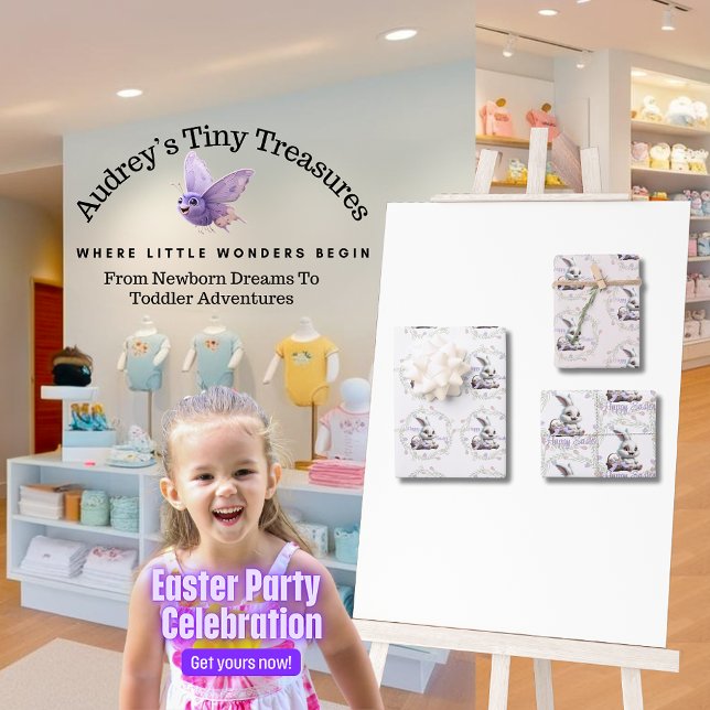 Hoja De Papel De Regalo Conejo de Pascua con una cesta de huevos envuelto  (Subido por el creador)