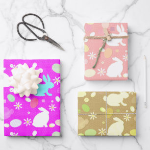 Hoja De Papel De Regalo Conejo y huevos de Pascua
