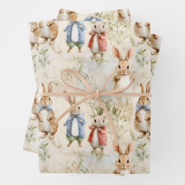 Hoja De Papel De Regalo Conejos con chaquetas