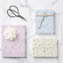 Hoja De Papel De Regalo Conejos divertidos que se divierten
