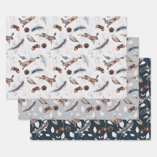 Hoja De Papel De Regalo Conejos festivos de invierno