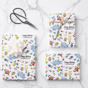 Hoja De Papel De Regalo Confeti de Personajes de Dr. Seuss   Cumpleaños de