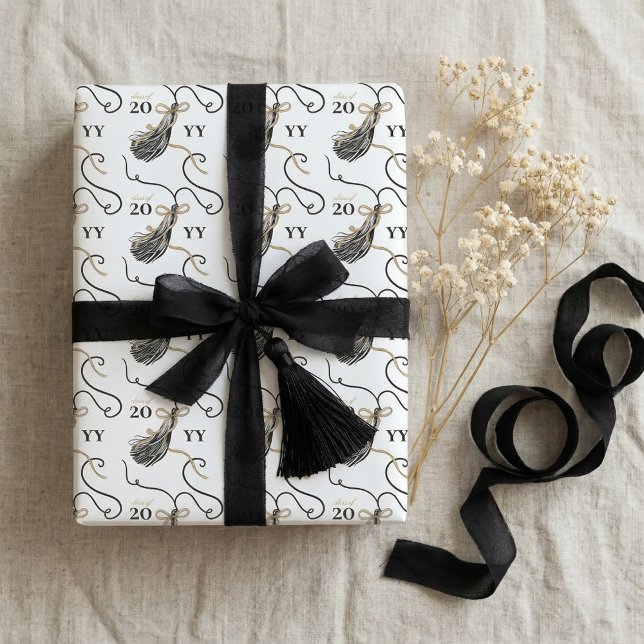 Hoja De Papel De Regalo Congrats Graduation Tassel Class of 2026 Elegant  (Congrats Graduation Tassel Class of 2026 Elegant Wrapping Paper Sheets)