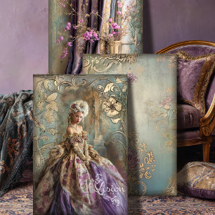 Hoja De Papel De Regalo Conjunto a juego Rococó Antoinette Bodegón y Damas