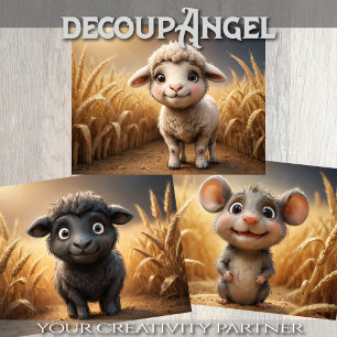 Hoja De Papel De Regalo Conjunto de 3 animales de granja para bebés