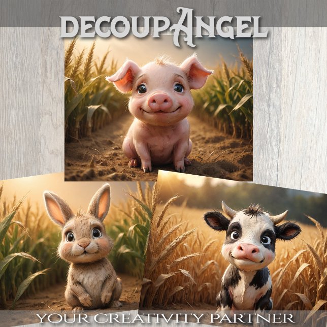 Hoja De Papel De Regalo Conjunto de 3 animales de granja para bebés (Subido por el creador)