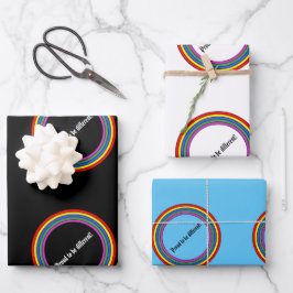 Hoja De Papel De Regalo Conjunto de 3 Orgullosos De Ser Diferentes