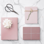 Hoja De Papel De Regalo Conjunto de 3 tonos rosa moderno gradiente polvori<br><div class="desc">Hojas de papel de regalo simples y elegantes de 3 piezas. Un gradiente con dos colores sólidos adicionales en tonos de rosa,  polvoriento y malva.</div>