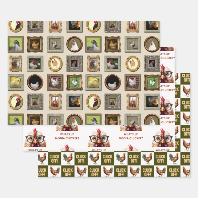 HOJA DE PAPEL DE REGALO CONJUNTO DE AMANTES DE CHICKEN (Set)