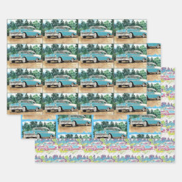 Hoja De Papel De Regalo Conjunto De Arte Chevy De 1956