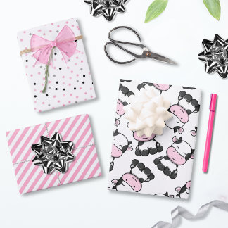 Hoja De Papel De Regalo Conjunto de coordenadas de la vaca bebé adorable