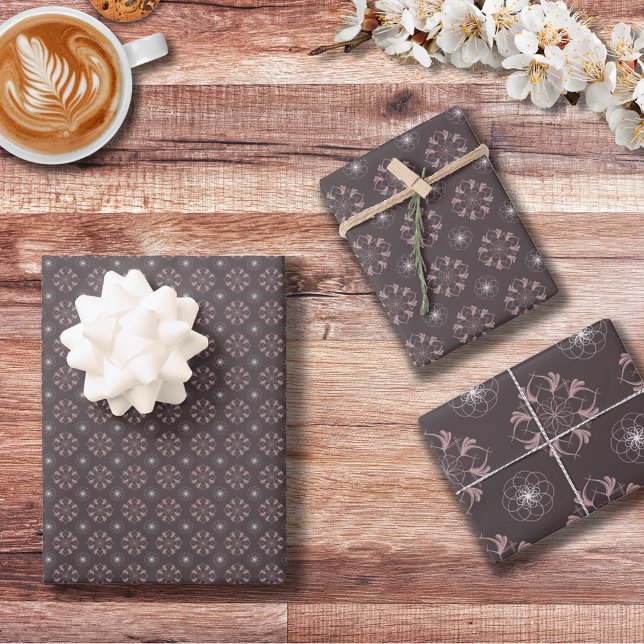 Hoja De Papel De Regalo Conjunto de diseños intrincados y florecientes - p (Subido por el creador)