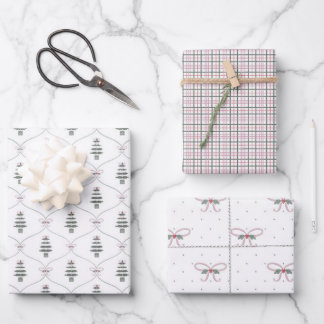 Hoja De Papel De Regalo Conjunto de envolturas navideñas lindas y acogedor