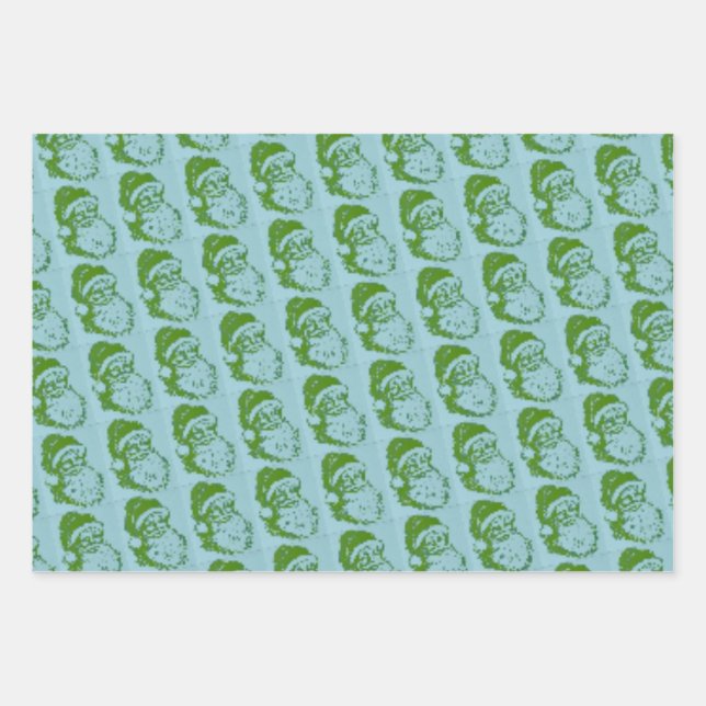 Hoja De Papel De Regalo Conjunto de envolvimiento de Santa Vieja (Anverso)