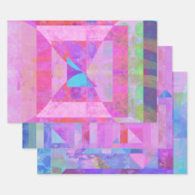 Conjunto de medios mixtos de color rosa caliente d