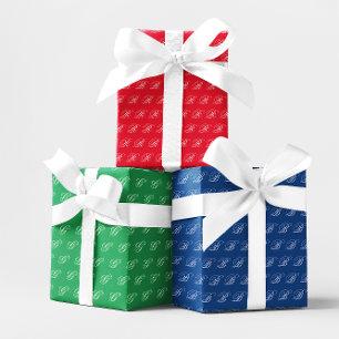 Hoja De Papel De Regalo Conjunto de Monograma de Caligrafía Clásica Elegan