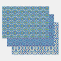 Conjunto de patrones étnicos sin foco azul 7