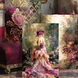 Hoja De Papel De Regalo Conjunto de vestido de baile de seda Brocade Garde