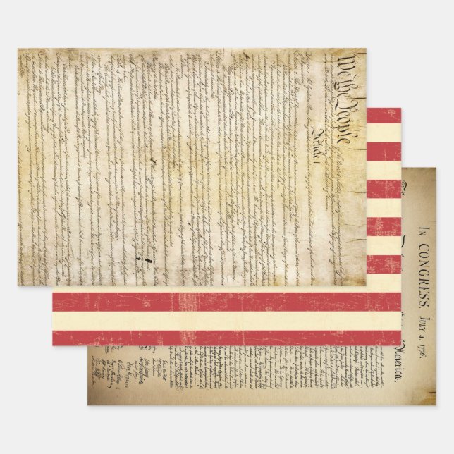 Hoja De Papel De Regalo Conjunto patriótico histórico (Set)