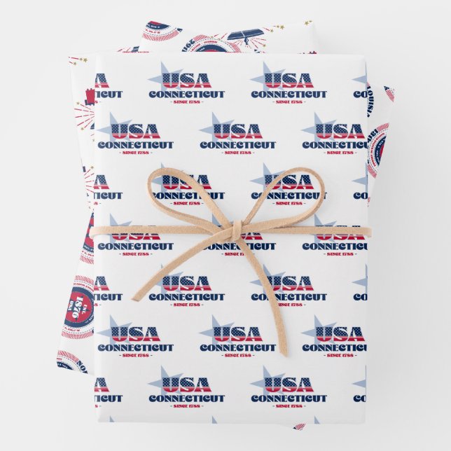 Hoja De Papel De Regalo Connecticut, 50 estados, Liberty Bell (In situ)