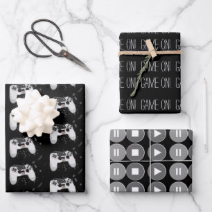 Hoja De Papel De Regalo Controlador de videojuegos Feliz y dulce